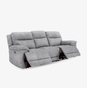 Touch 3 Seater Heavy Duty Fabric Power Recliner Sofa with USB Ports