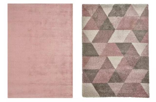 Phoebe deep pile geometric pastel rug.