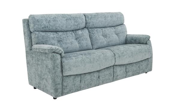 Pale blue chenille fabric sofa