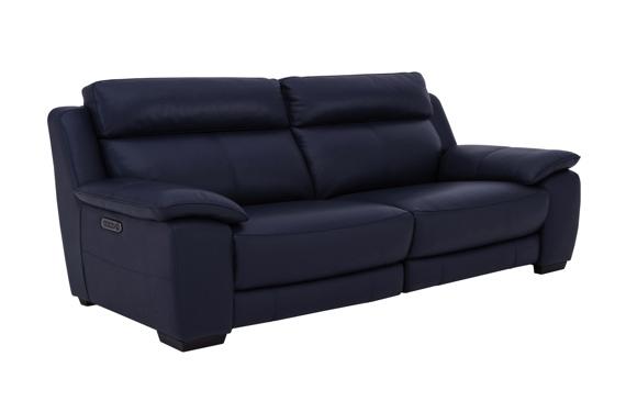 Navy blue leather recliner sofa