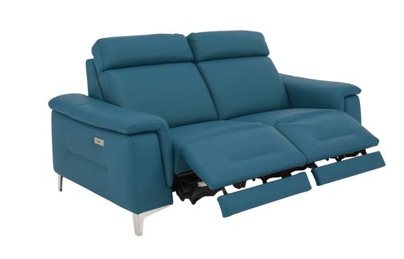 Teal leather sofa