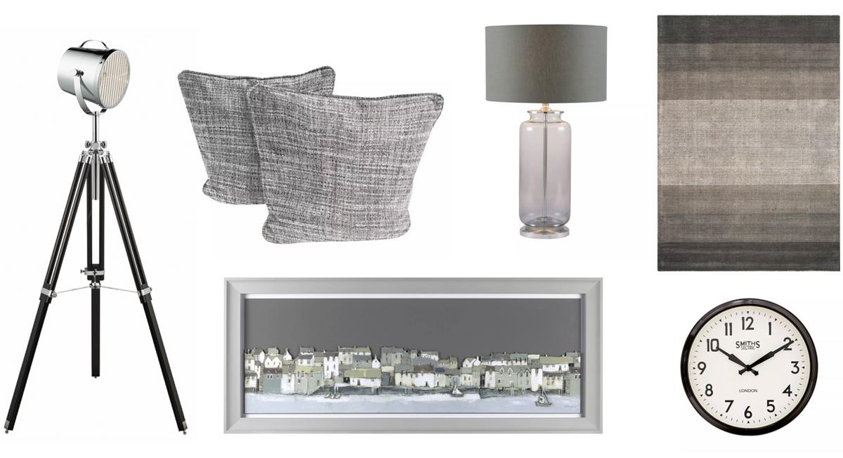 Selection of modern living room accessories