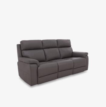 Raven Leather 3 Seater Leather Power Recliner Sofa