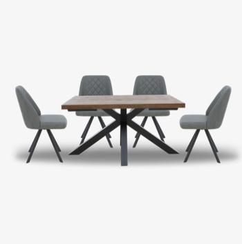 Jupiter Pop Up Extending Dining Table and 4 Swivel Dining Chairs