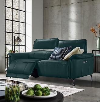 Jude Leather 3 Seater Power Recliner Sofa with Power Headrests, Power Lumbar and Heated Seats