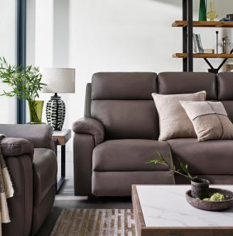 Raven Leather 3 Seater Leather Power Recliner Sofa