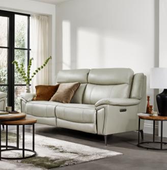 Panache Leather 3 Seater Power Recliner Sofa