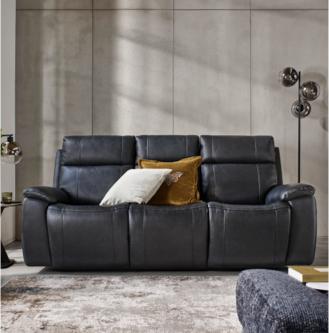 Aero Leather 3 Seater Power Recliner Sofa with Power Headrests