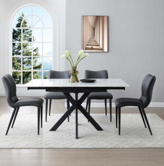 Clio Draw Leaf Extending Dining Table and 4 Dining Chairs