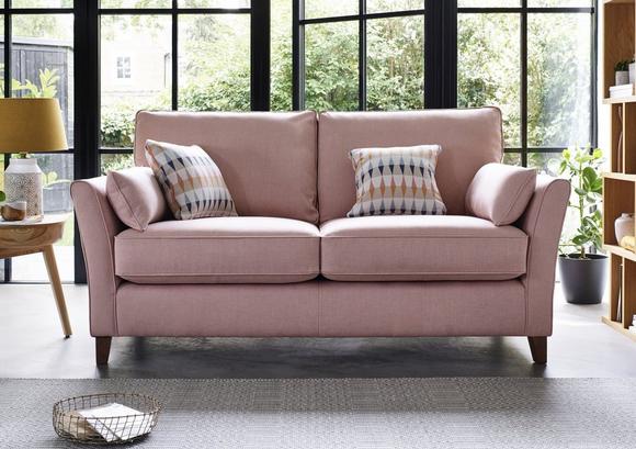 pink fabric sofa