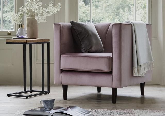 Pink accent armchair