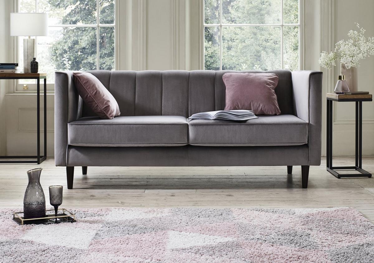 Grey sofa with grey accents
