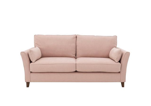 High street rose pink 3 seater sofa.