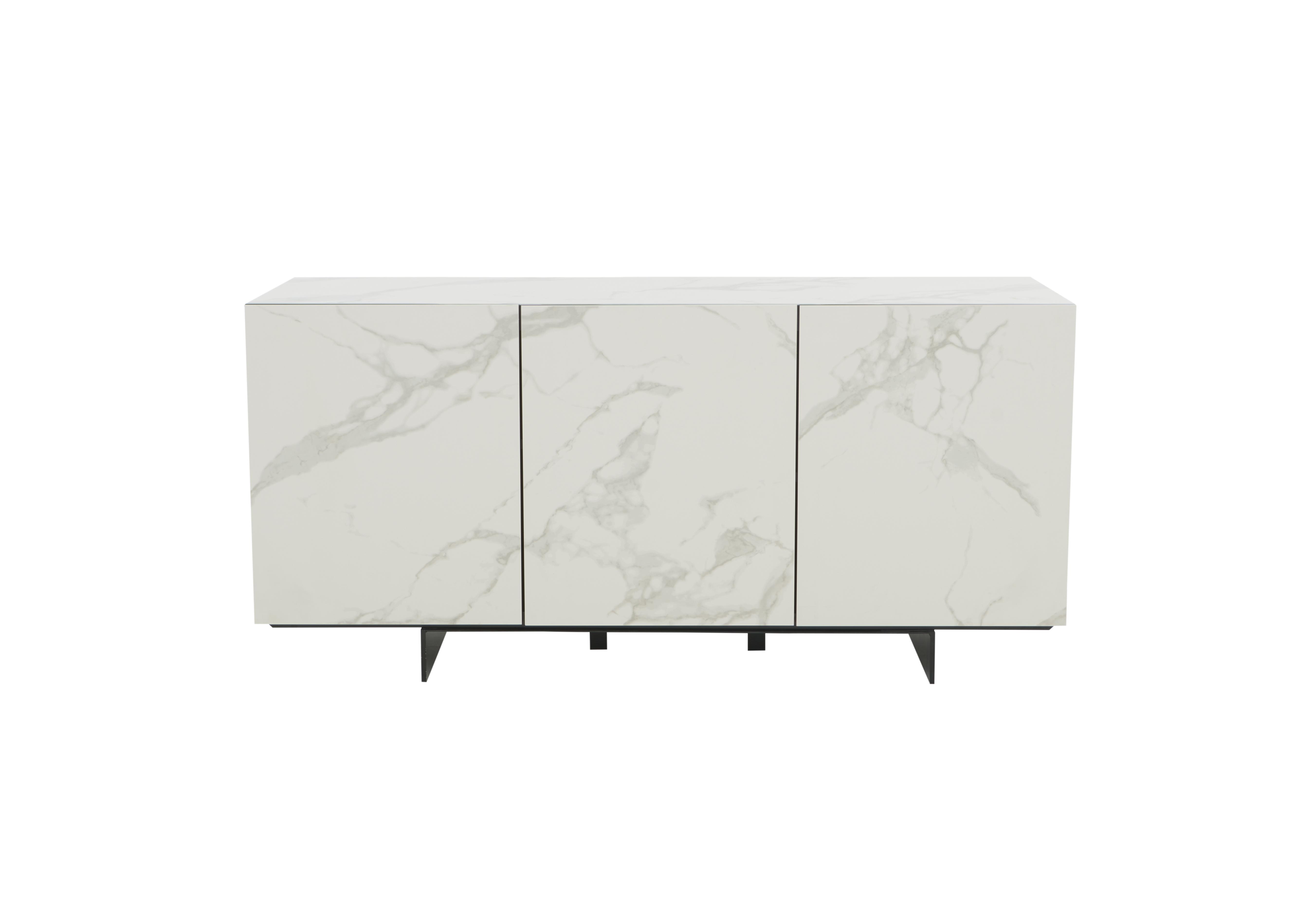 Arctic 3 Door White Ceramic Sideboard in  on Furniture Village