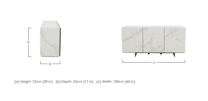 Arctic 3 Door White Ceramic Sideboard in  on Furniture Village