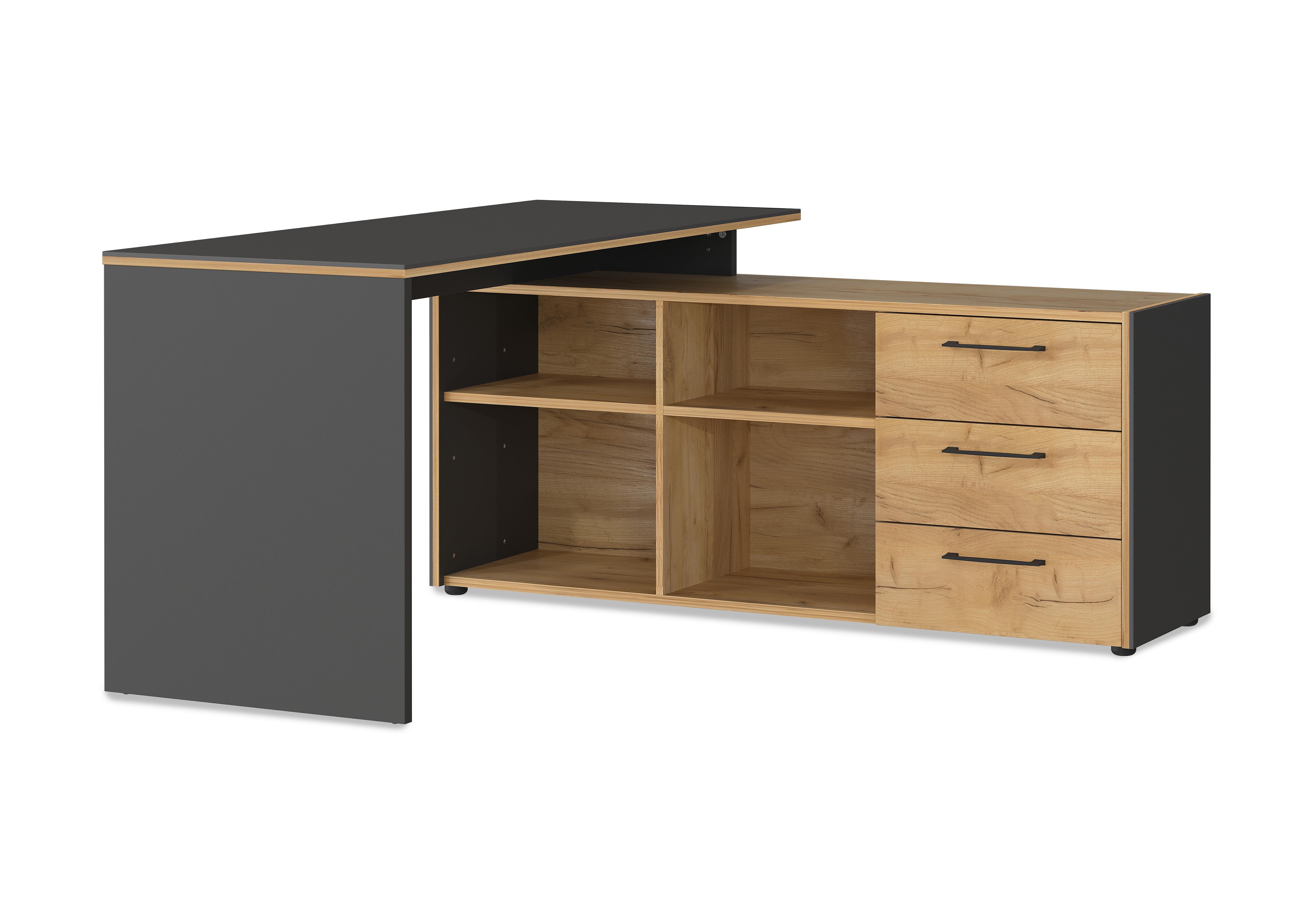 Aden Corner Desk with Solid Leg and Storage Unit in  on Furniture Village