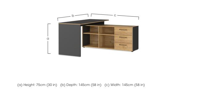 Aden Corner Desk with Solid Leg and Storage Unit in  on Furniture Village