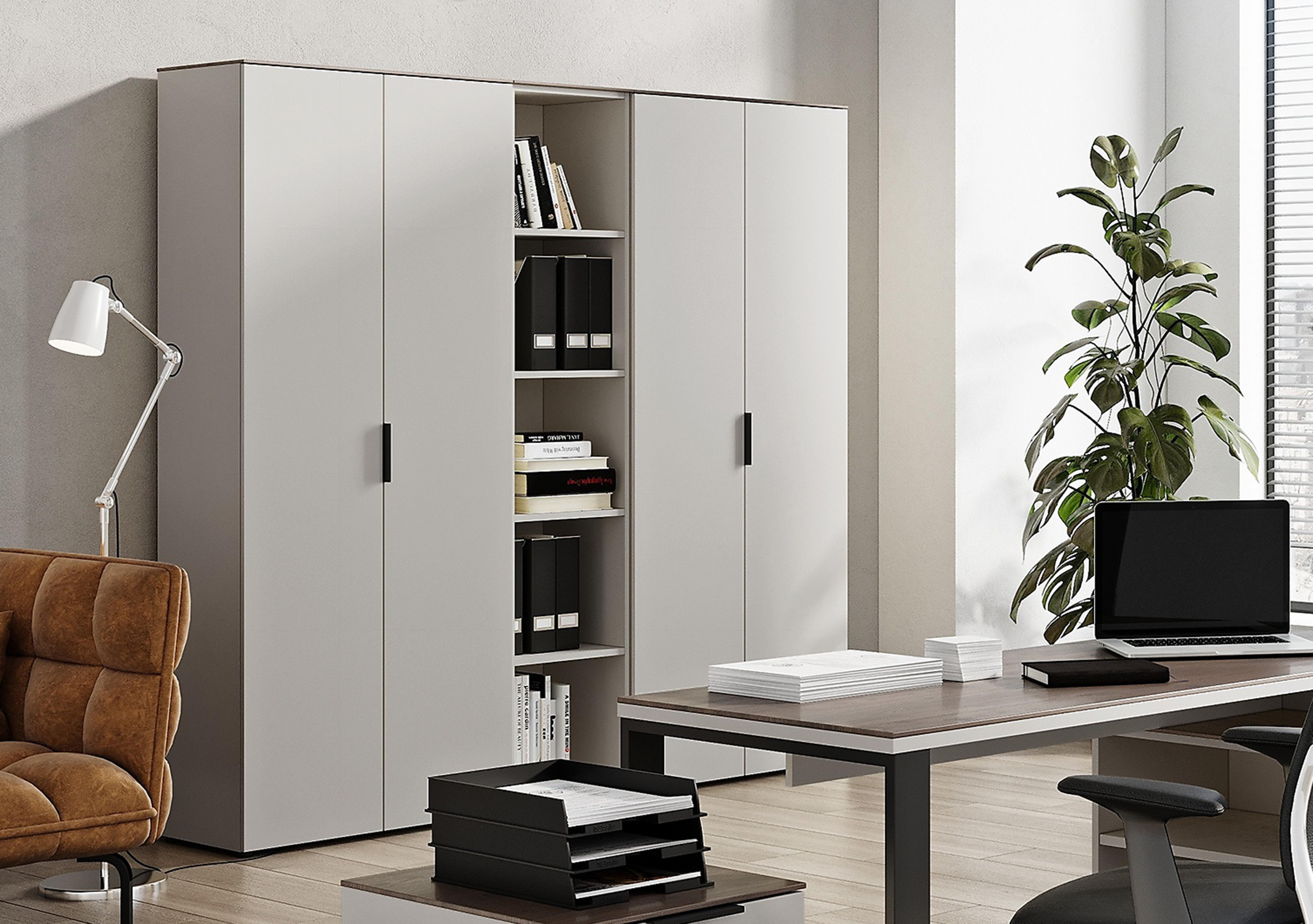 Aden Tall Filing Cabinet with Vertical Handle in  on Furniture Village