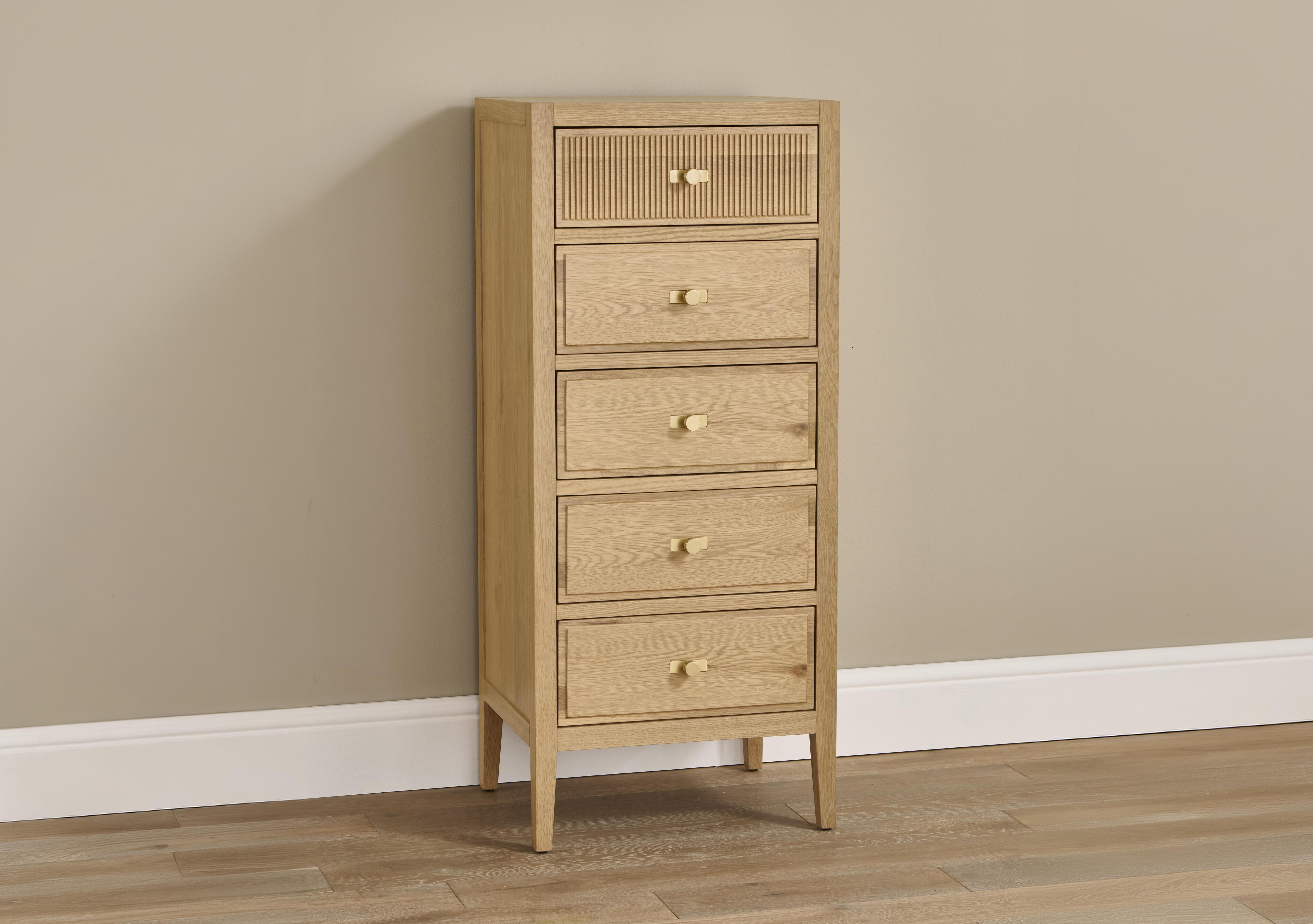 Alicent 5 Drawer Tallboy in  on Furniture Village