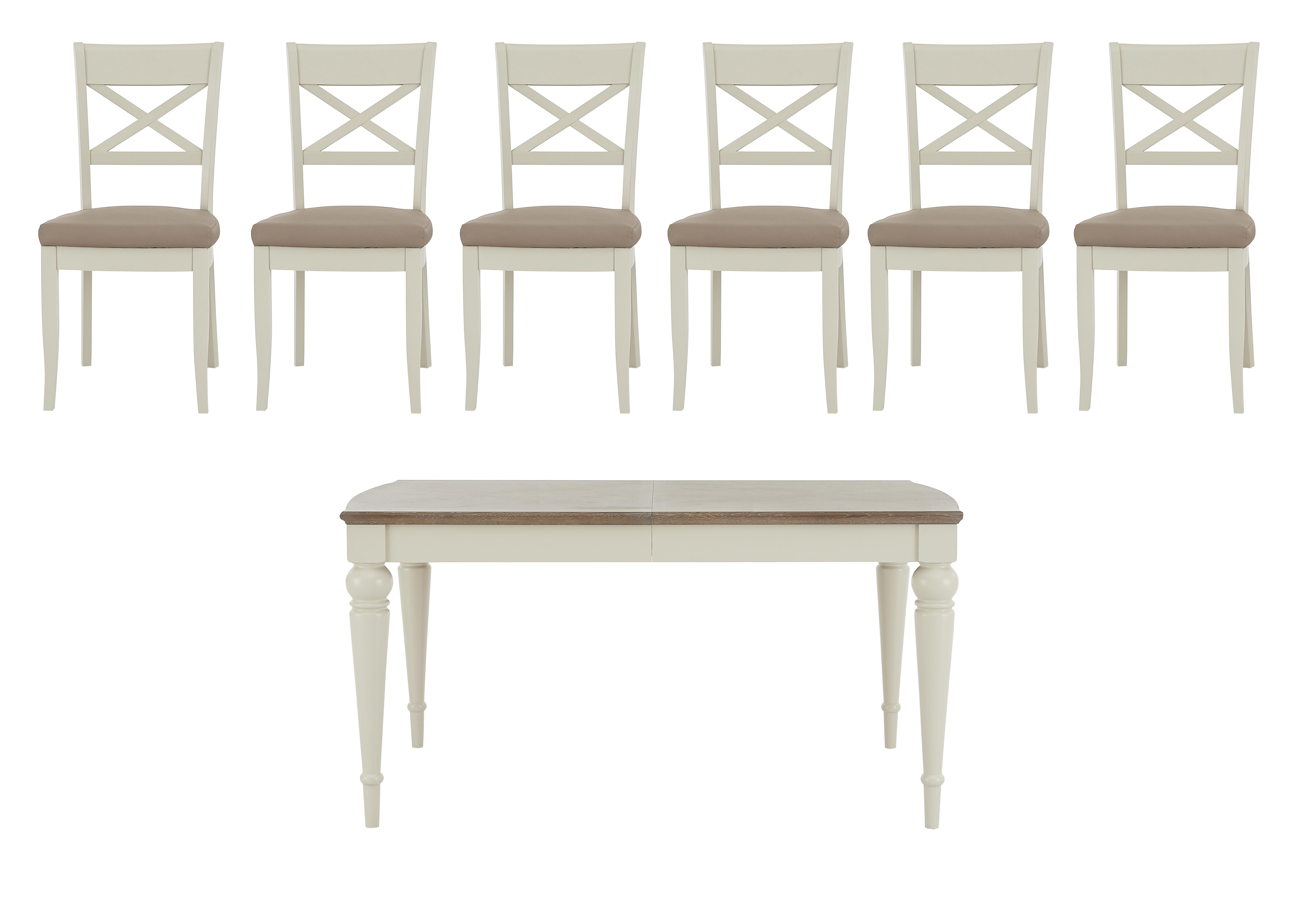Annecy Large Extending Dining Table and 6 Cross Back Dining Chairs in  on Furniture Village