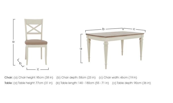 Annecy Extending Dining Table with 6 Faux Leather Cross Back Chairs in  on Furniture Village