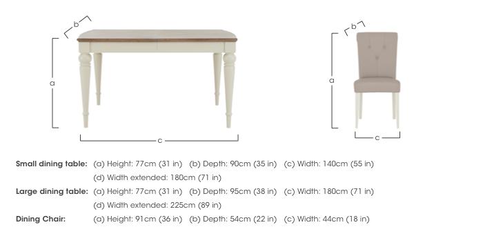 Annecy Extending Dining Table and 6 Faux Leather Upholstered Roll Back Dining Chairs in  on Furniture Village