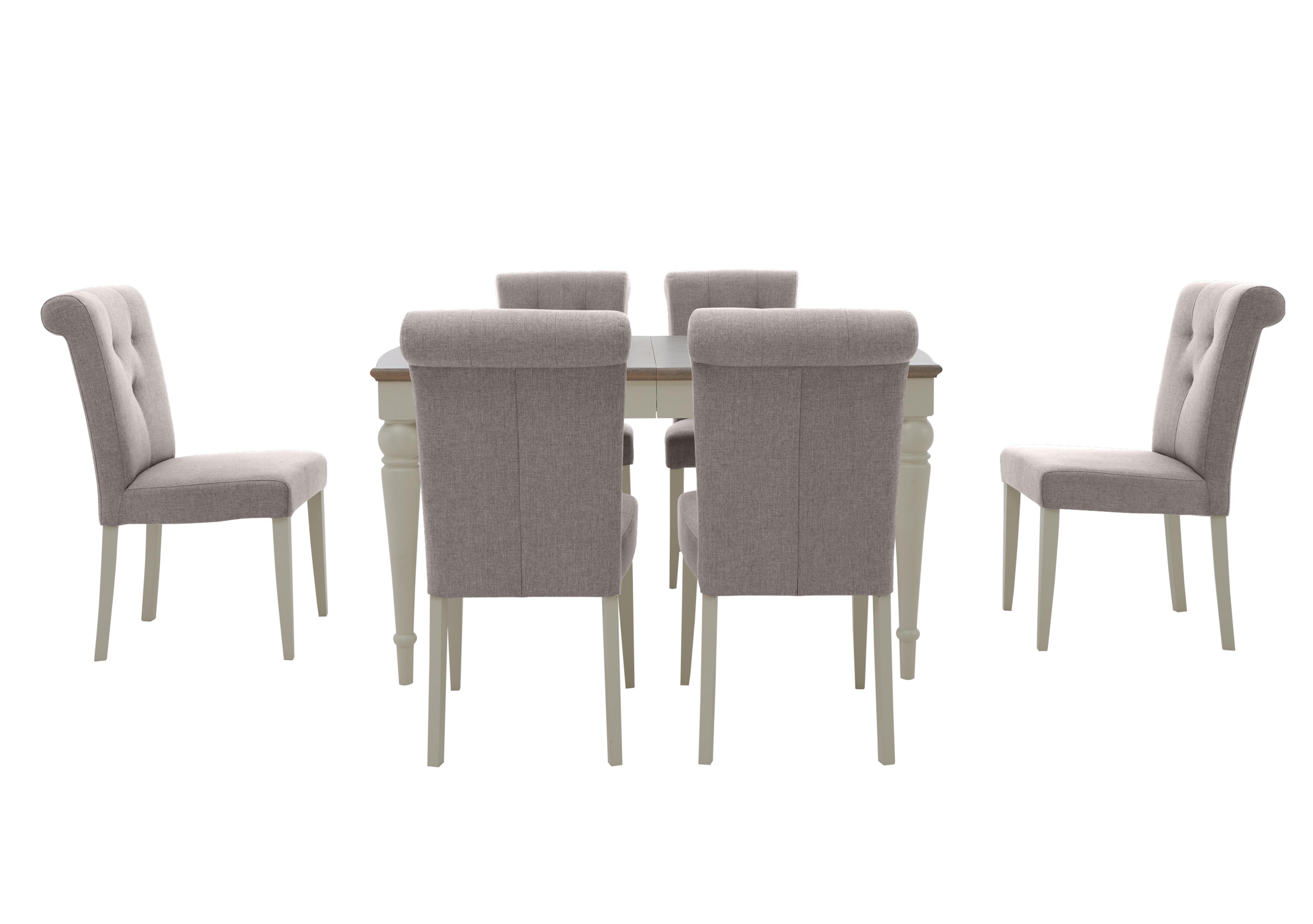 Annecy Extending Dining Table with 6 Upholstered Dining Chairs in  on Furniture Village