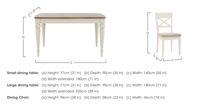 Annecy Large Extending Dining Table and 4 Cross Back Dining Chairs in  on Furniture Village