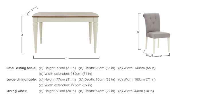 Annecy Large Extending Dining Table and 4 Fabric Upholstered Roll Back Dining Chairs in  on Furniture Village