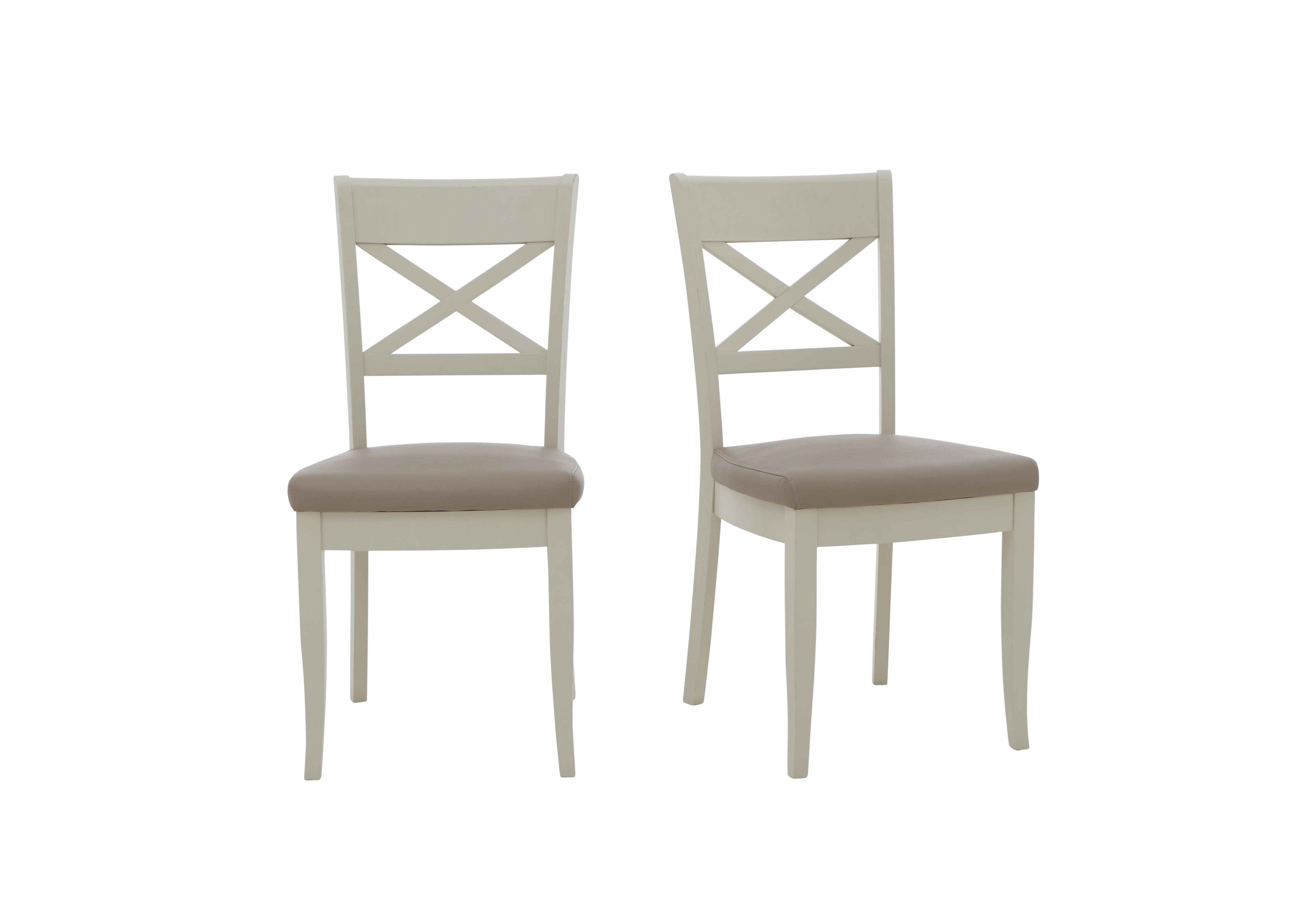 Annecy Pair of Cross Back Leather Dining Chairs in  on Furniture Village