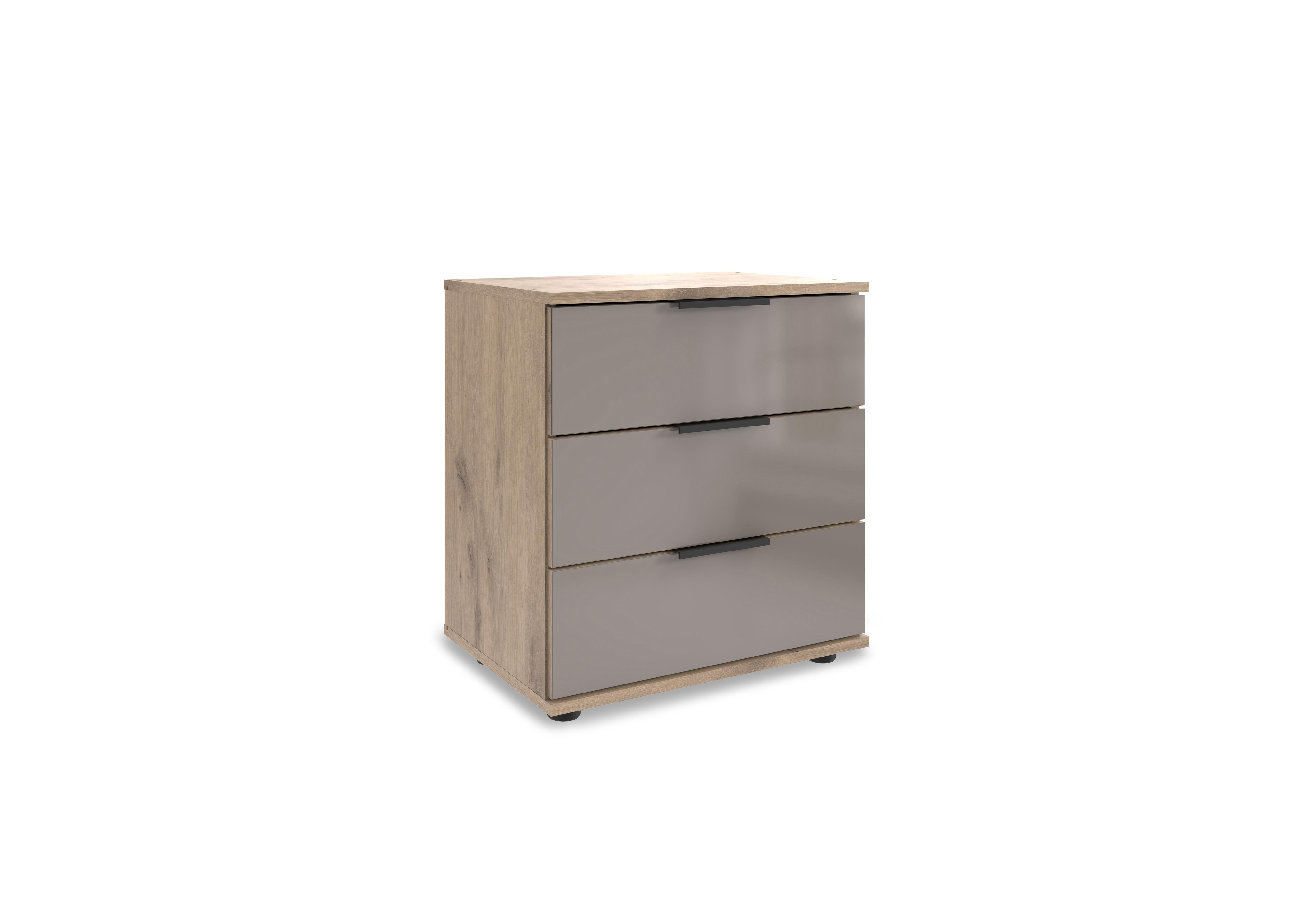 Antoni 3 Drawer Nordic Oak Bedside Cabinet with Glass Drawers in  on Furniture Village