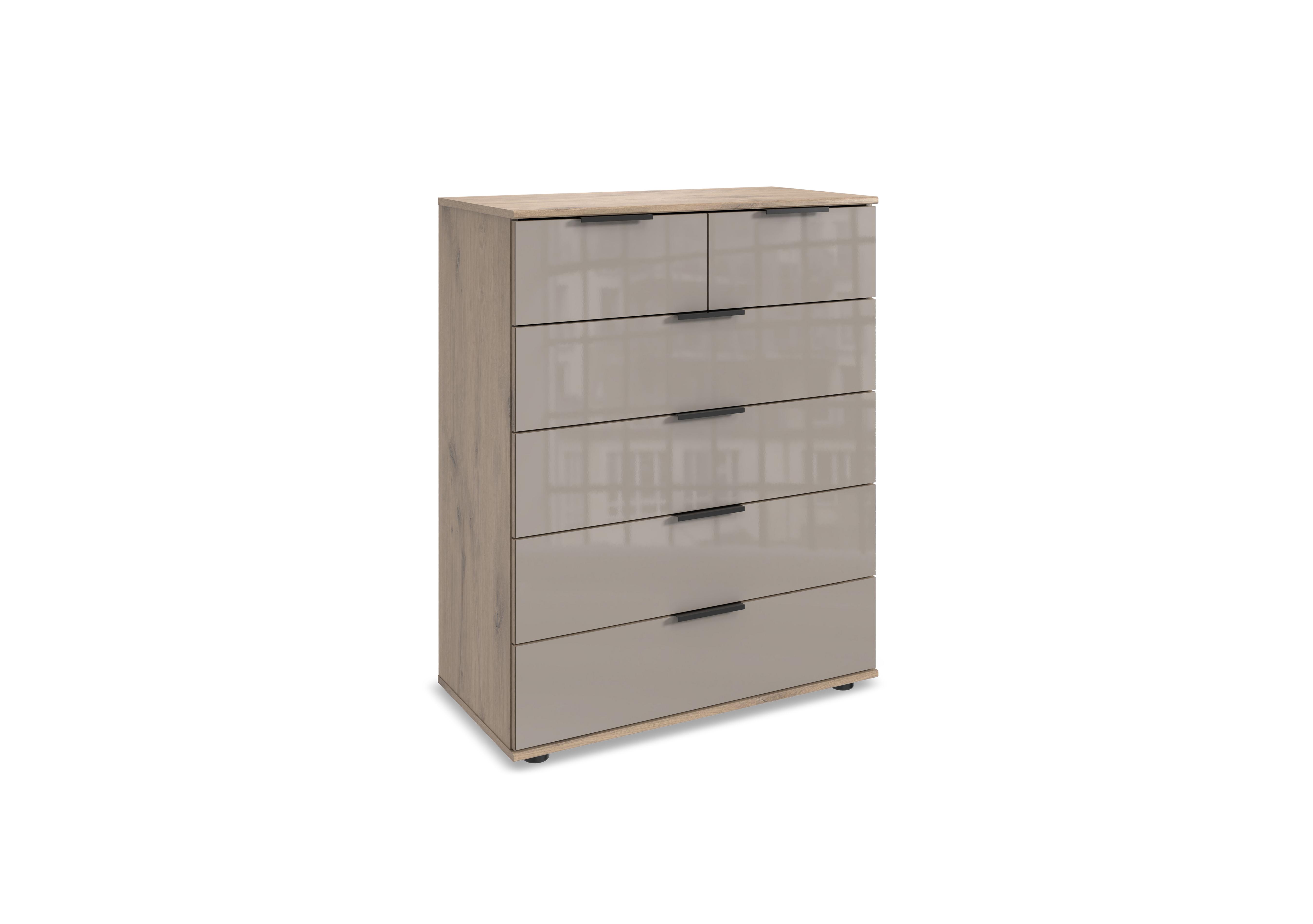 Antoni 6 Drawer Nordic Oak Chest with Glass Drawers in  on Furniture Village