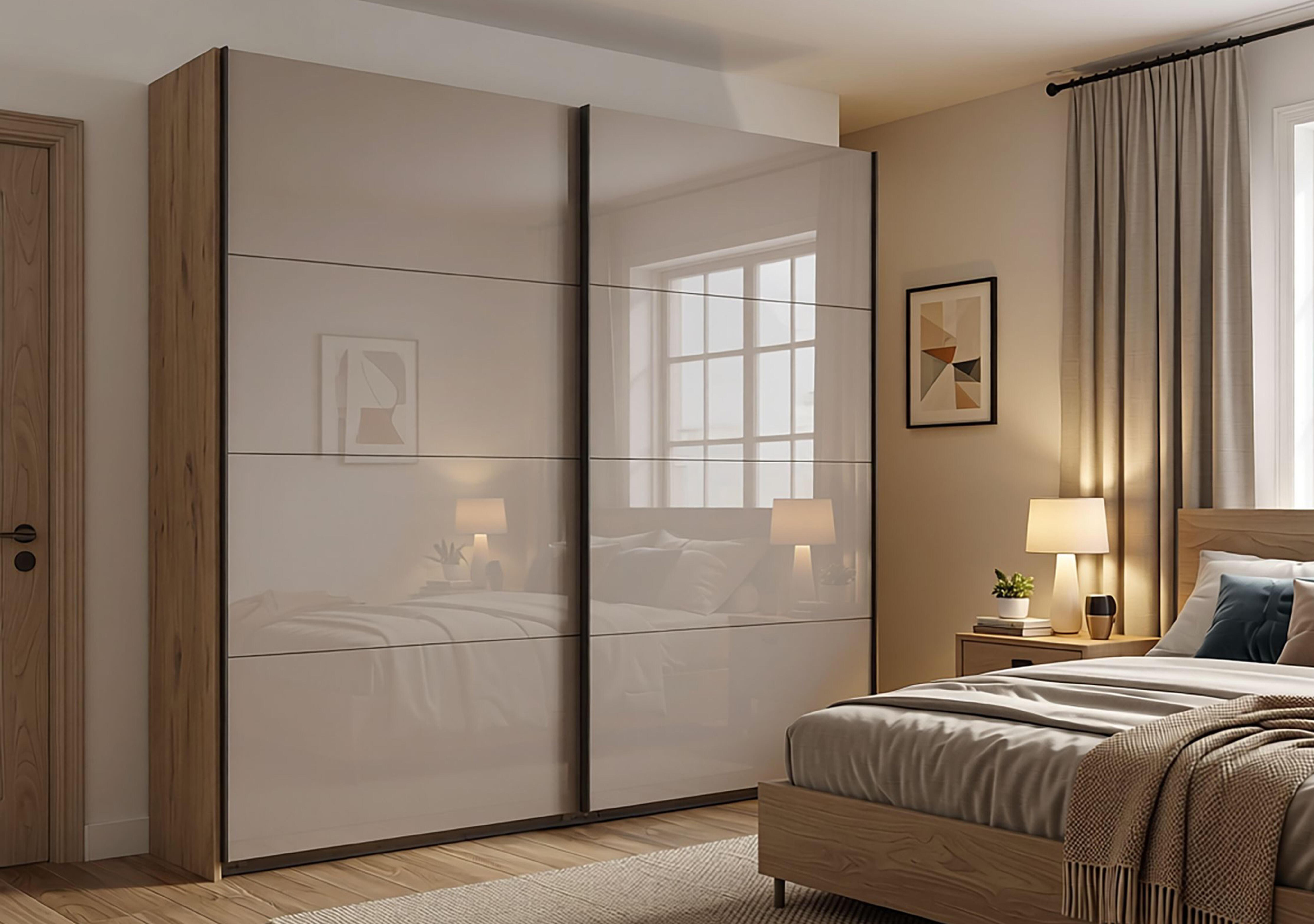Antoni 225cm 2 Door Nordic Oak Sliding Wardrobe with Glass Doors in  on Furniture Village