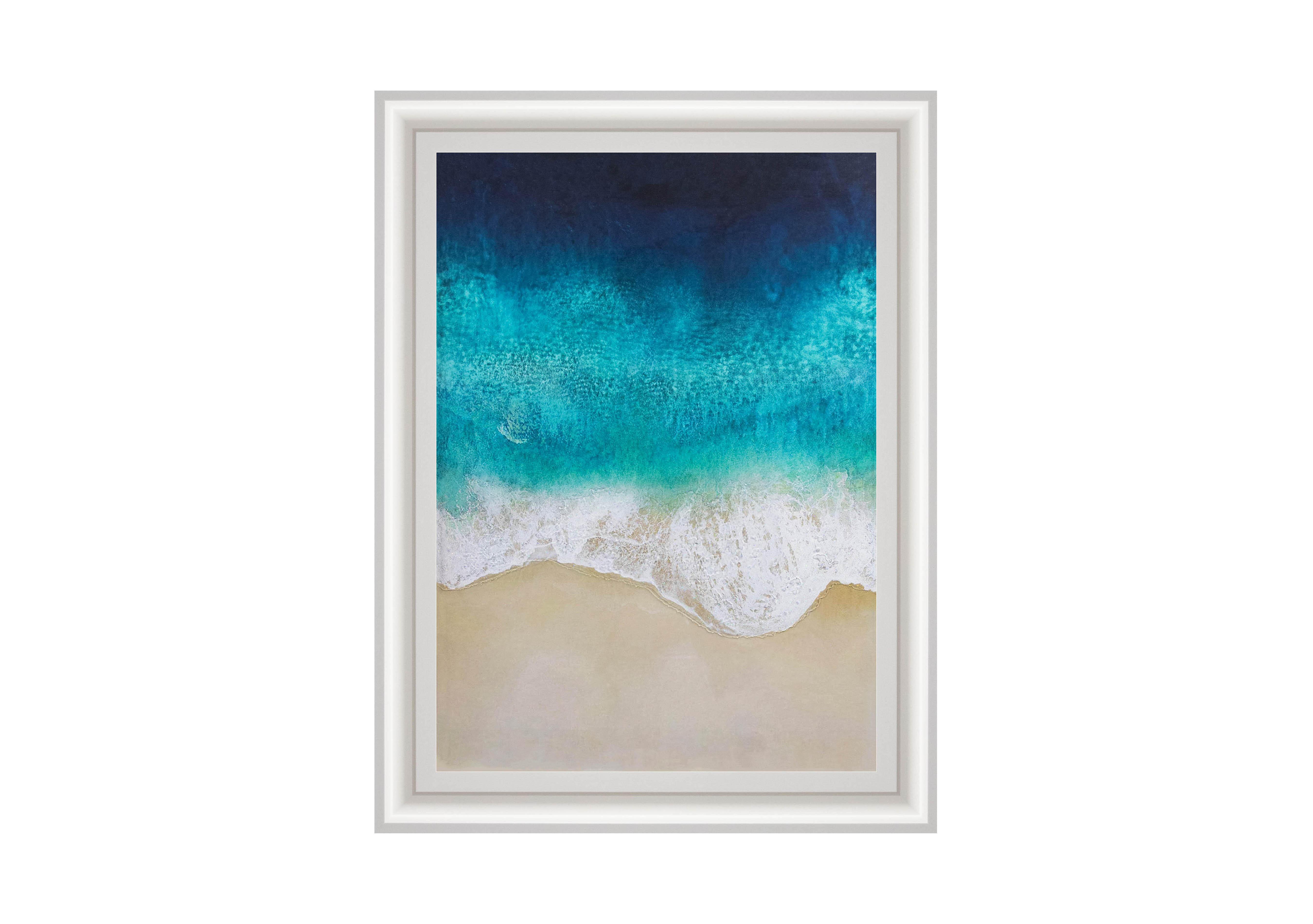 Aqua Ocean Waves 3 Framed Picture in  on Furniture Village