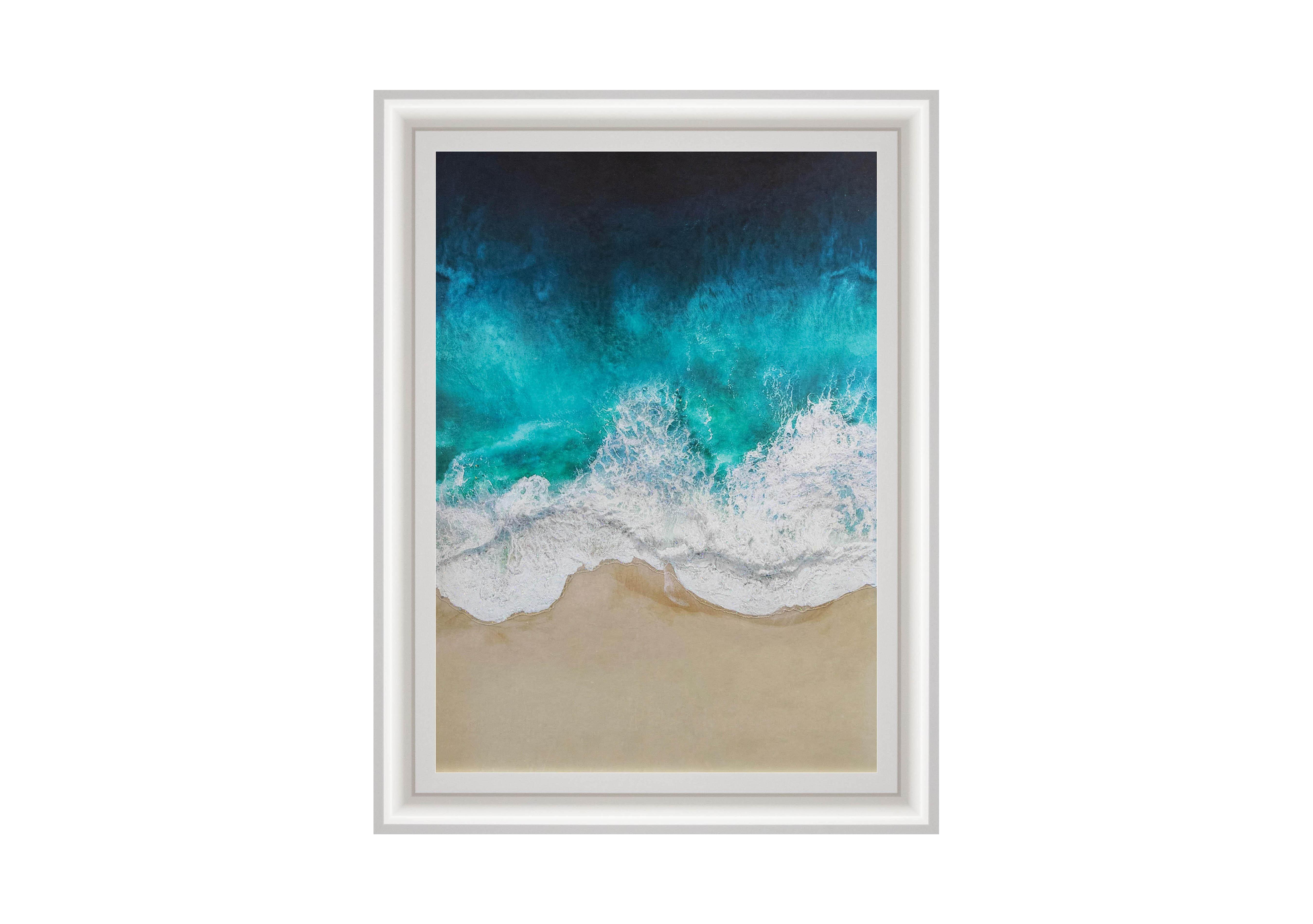 Aqua Ocean Waves 4 Framed Picture in  on Furniture Village