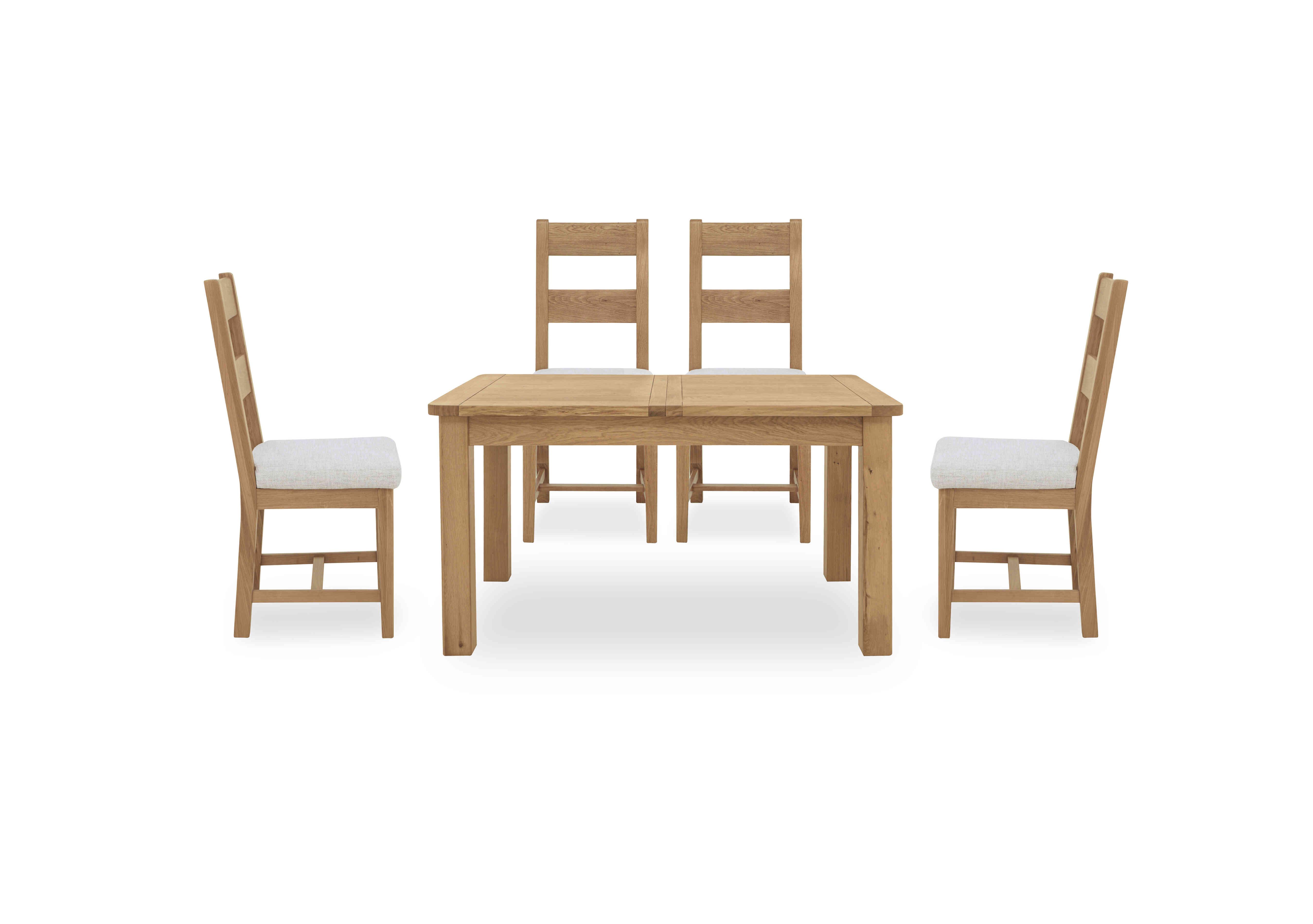 Augusta Small Rectangular Extending Dining Table and 4 Wooden Ladderback Dining Chairs in  on Furniture Village