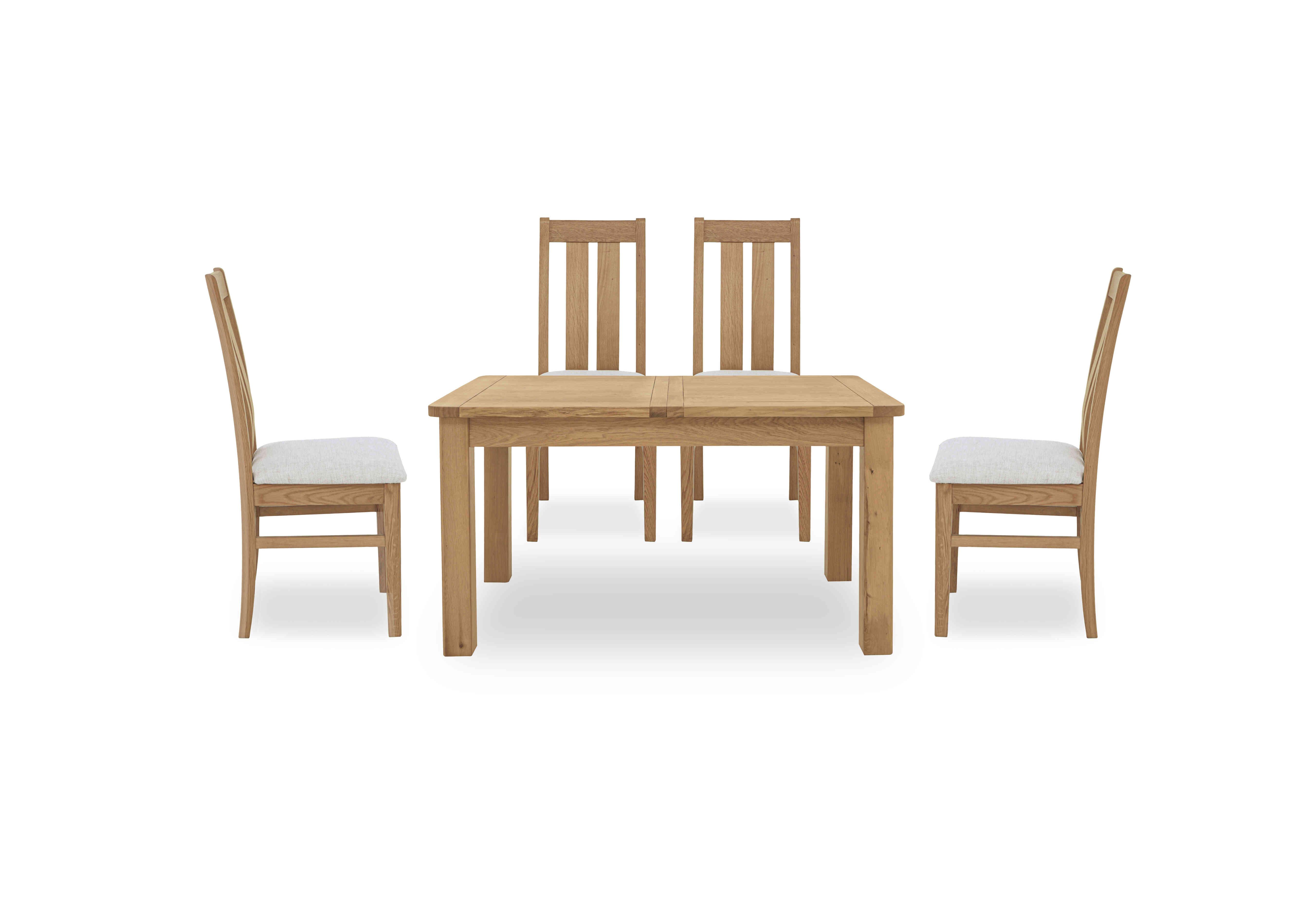 Augusta Small Rectangular Extending Dining Table and 4 Wooden Slatted Back Dining Chairs in  on Furniture Village