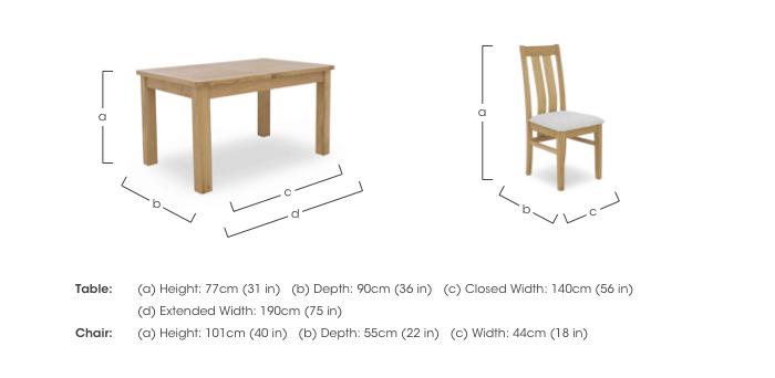 Augusta Small Rectangular Extending Dining Table and Wooden