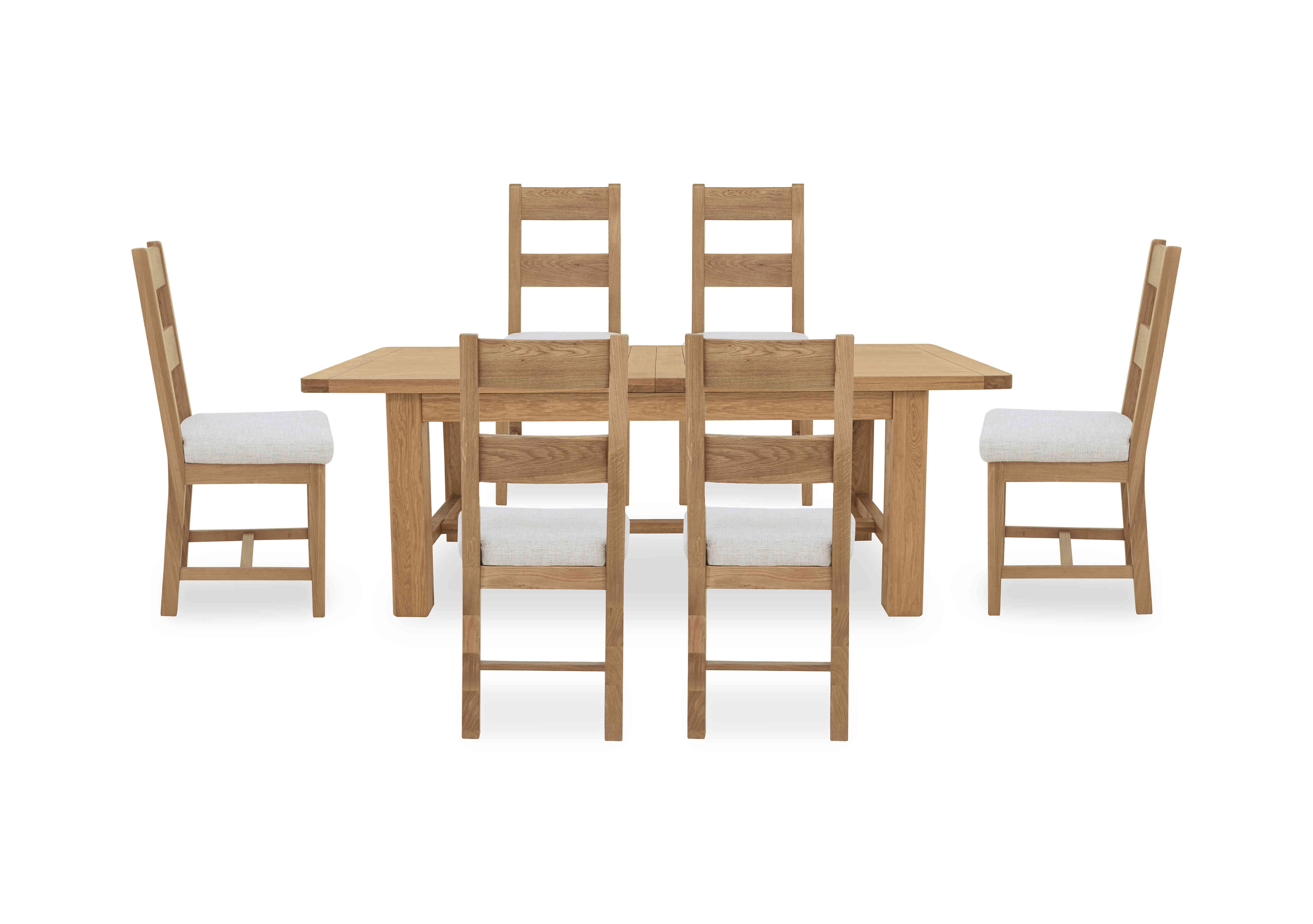 Augusta Large Rectangular Extending Dining Table and 6 Wooden Ladderback Dining Chairs in  on Furniture Village