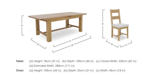 Augusta Large Rectangular Extending Dining Table and 6 Wooden Ladderback Dining Chairs in  on Furniture Village