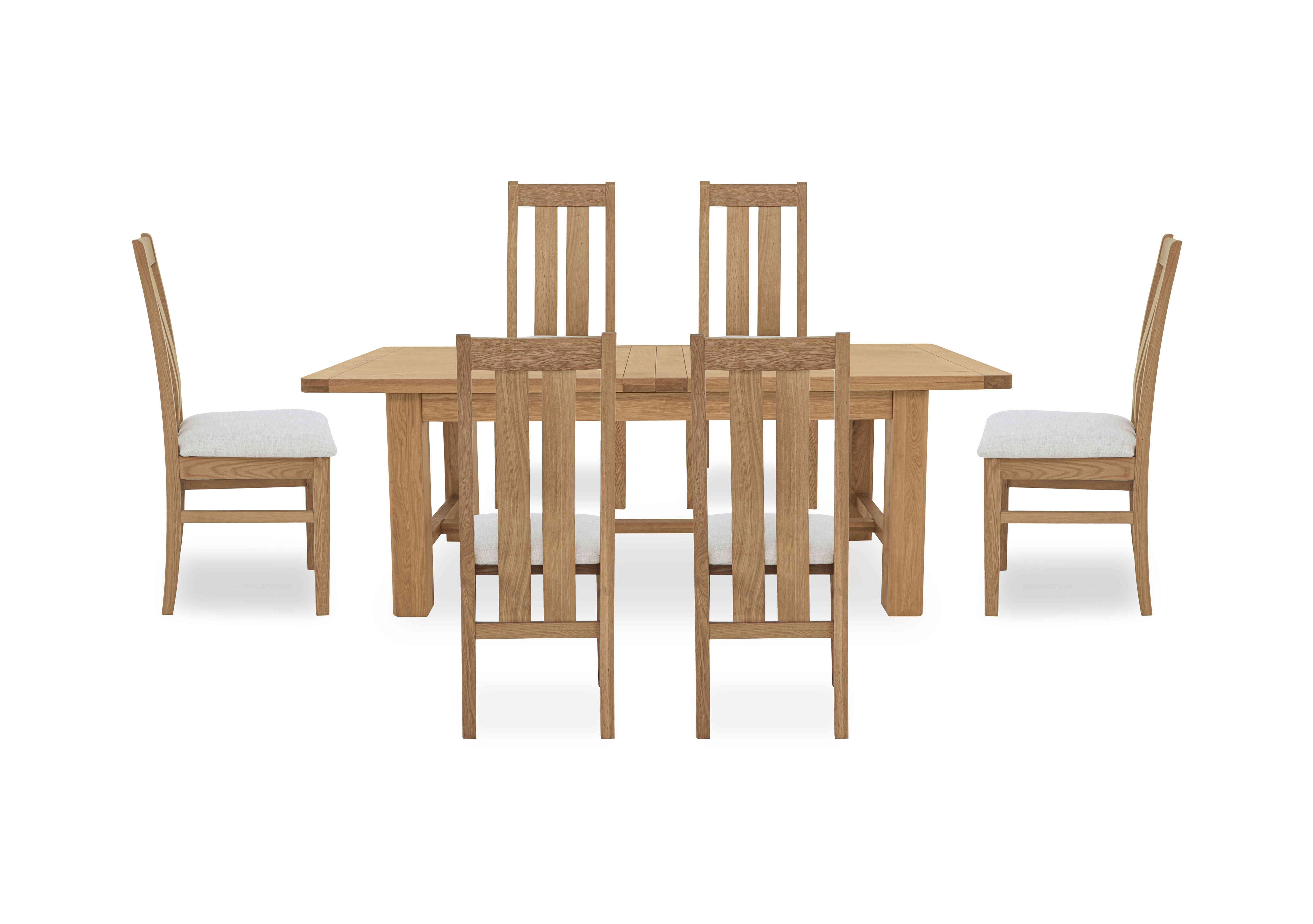 Augusta Large Rectangular Extending Dining Table and 6 Wooden Slatted Back Dining Chairs in  on Furniture Village