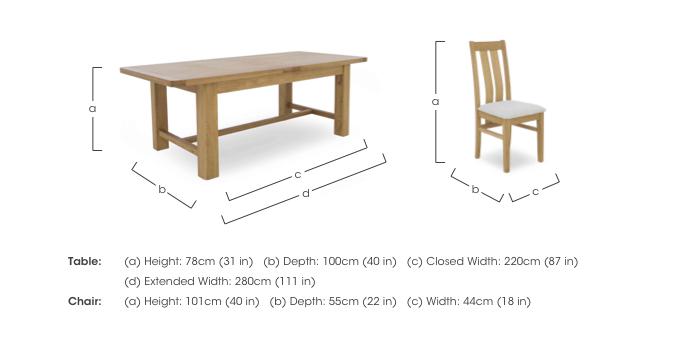 Augusta Large Rectangular Extending Dining Table and 6 Wooden Slatted Back Dining Chairs in  on Furniture Village