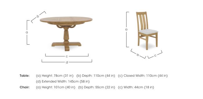Augusta Round Extending Dining Table and 4 Wooden Slatted Back Dining Chairs in  on Furniture Village