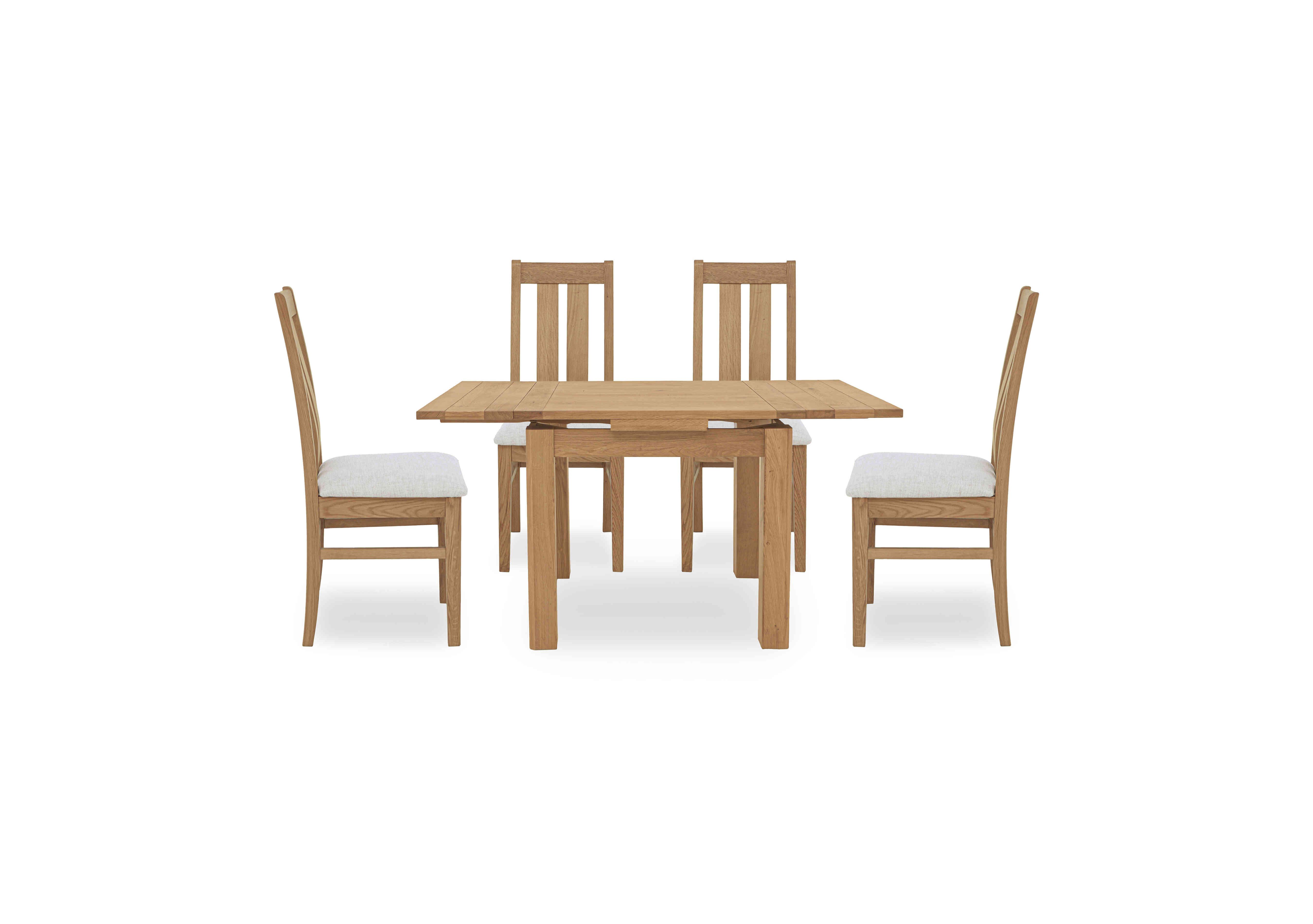 Augusta Draw Leaf Extending Dining Table and 4 Wooden Slatted Back Dining Chairs in  on Furniture Village