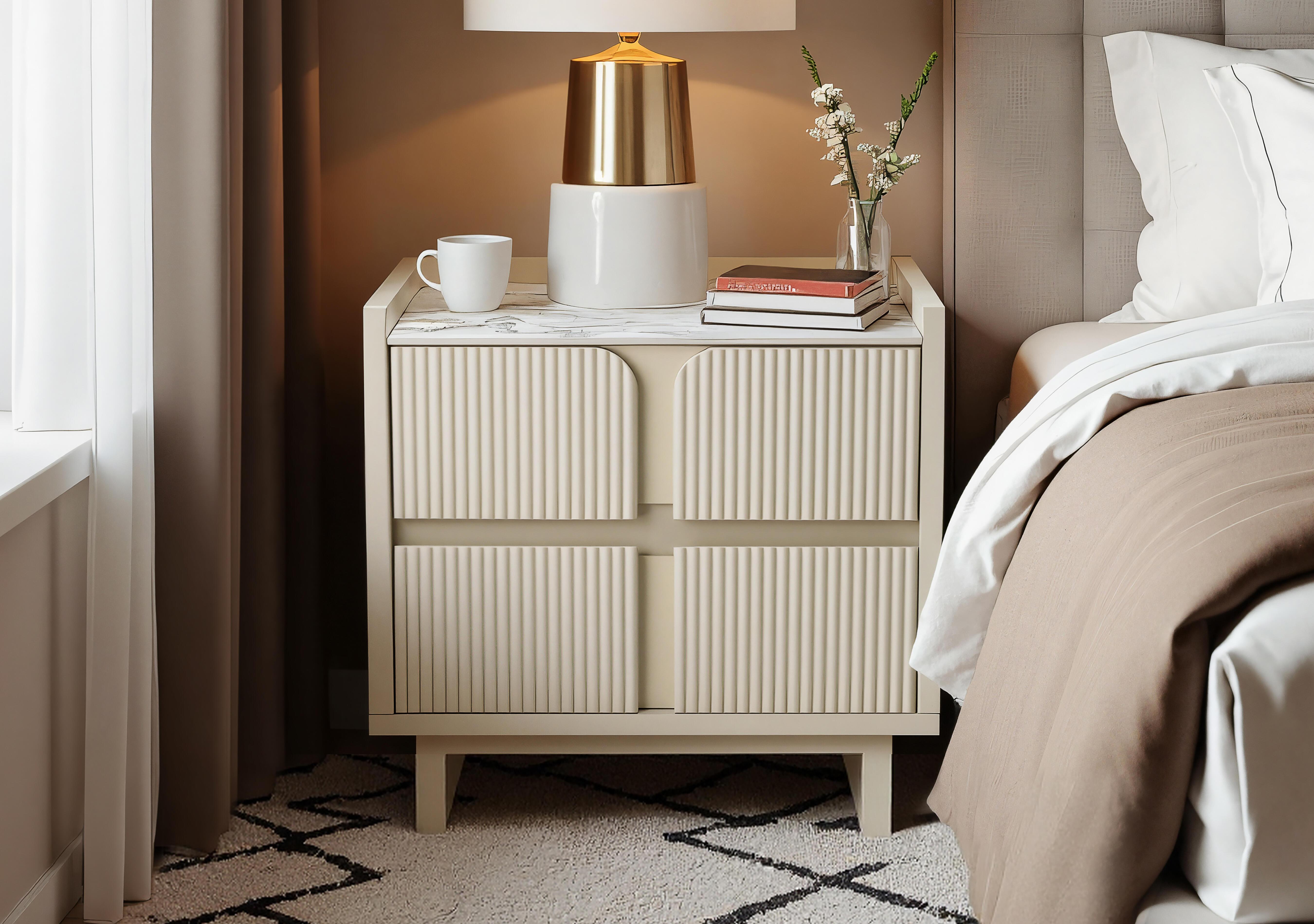 Avorio 2 Drawer Bedside Cabinet in  on Furniture Village