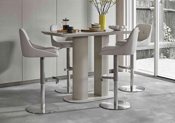 Avorio 130cm Bar Table and Swivel Bar Stools Set Furniture Village