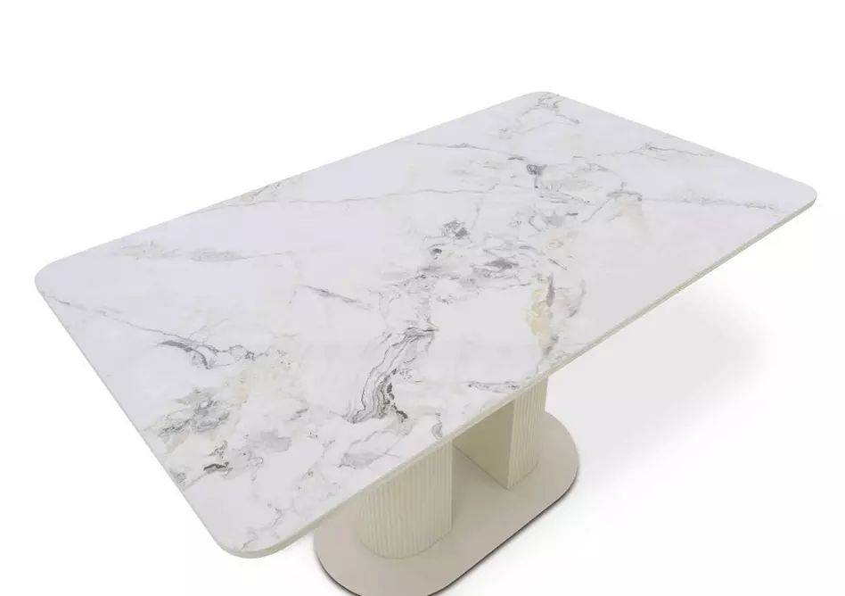 Avorio Fixed Dining Table and Right Hand Facing Corner Dining Bench Set