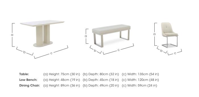 Avorio Fixed Dining Table, Low Dining Bench and 2 Cantilever Dining Chairs Set in  on Furniture Village