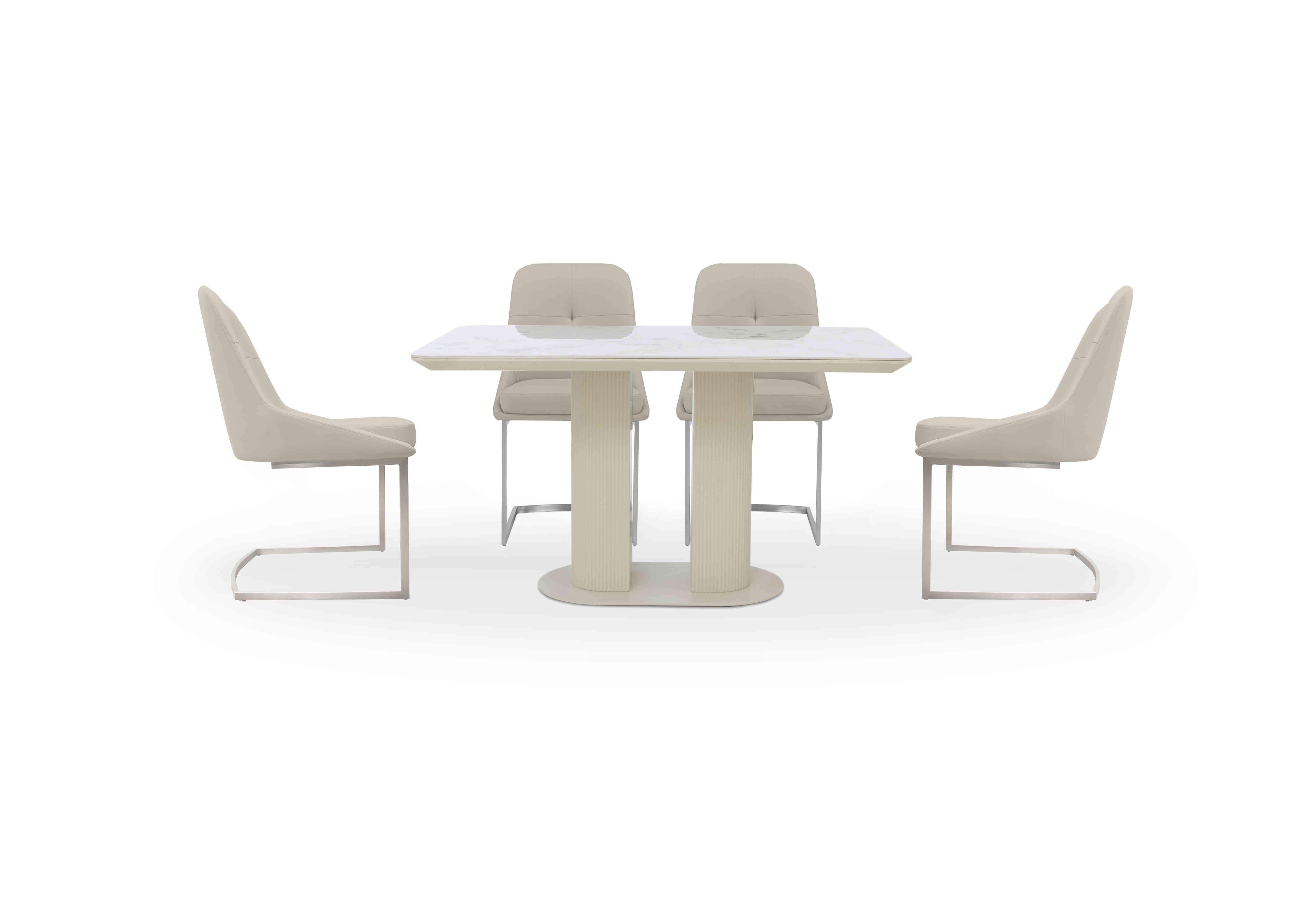 Avorio Fixed Dining Table and 4 Cantilever Dining Chairs Set in  on Furniture Village