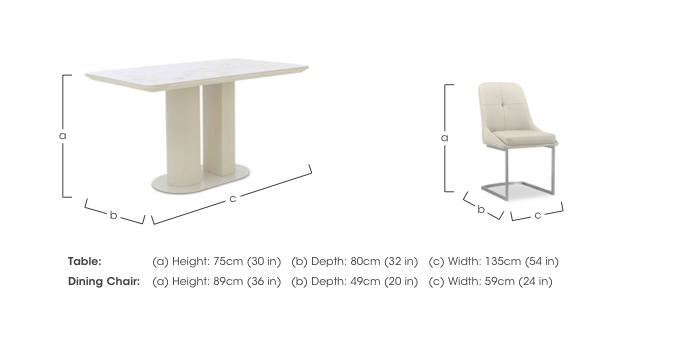 Avorio Fixed Dining Table and 4 Cantilever Dining Chairs Set in  on Furniture Village